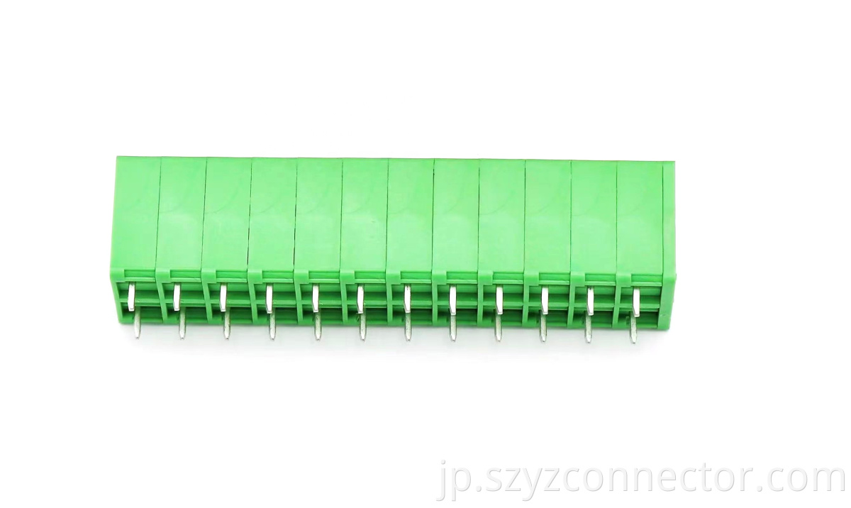 5.0mmピッチプリント基板用スプリング端子ボルト グリーン 5.0mm Pitch PCB Spring Terminal Bolcks Green